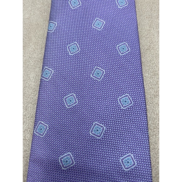 346 Brooks Brothers Mens Dress Purple w/Blue Geometric 100% Silk USA‎ - Picture 4 of 4